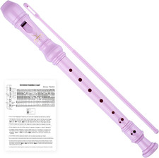 Flauta Dulce Soprano Rosa 8 Hoyos Con Estuche Y Vara De Limpieza Para Niños
