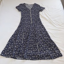 Paris Sport Size 8 Ditsy Floral Dress V-Neck Button Down Cottagecore Whimsigoth