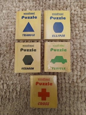 WOODHEAD. Wooden Puzzles. USA. Neu & OVP. 5 Stück.