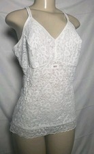 Womens White Lace Camisole Top Adjustable Straps Size Medium