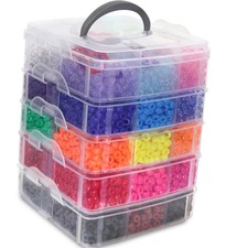 5700Pcs Pony Beads Bulk,30 Colors Rainbow Kandi Bead for Hair Braiding Friend...