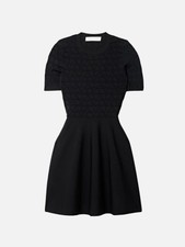 NWT Valentino Black V-Logo Short Sleeve Mini Dress Size XS