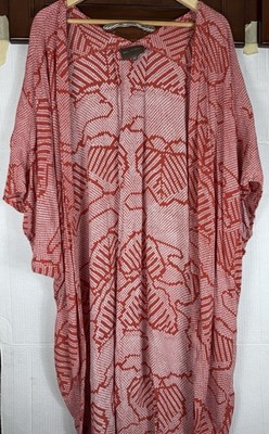 BEL KAZAN Anthropologie Printed Open Front Kimono Topper Cardigan OS