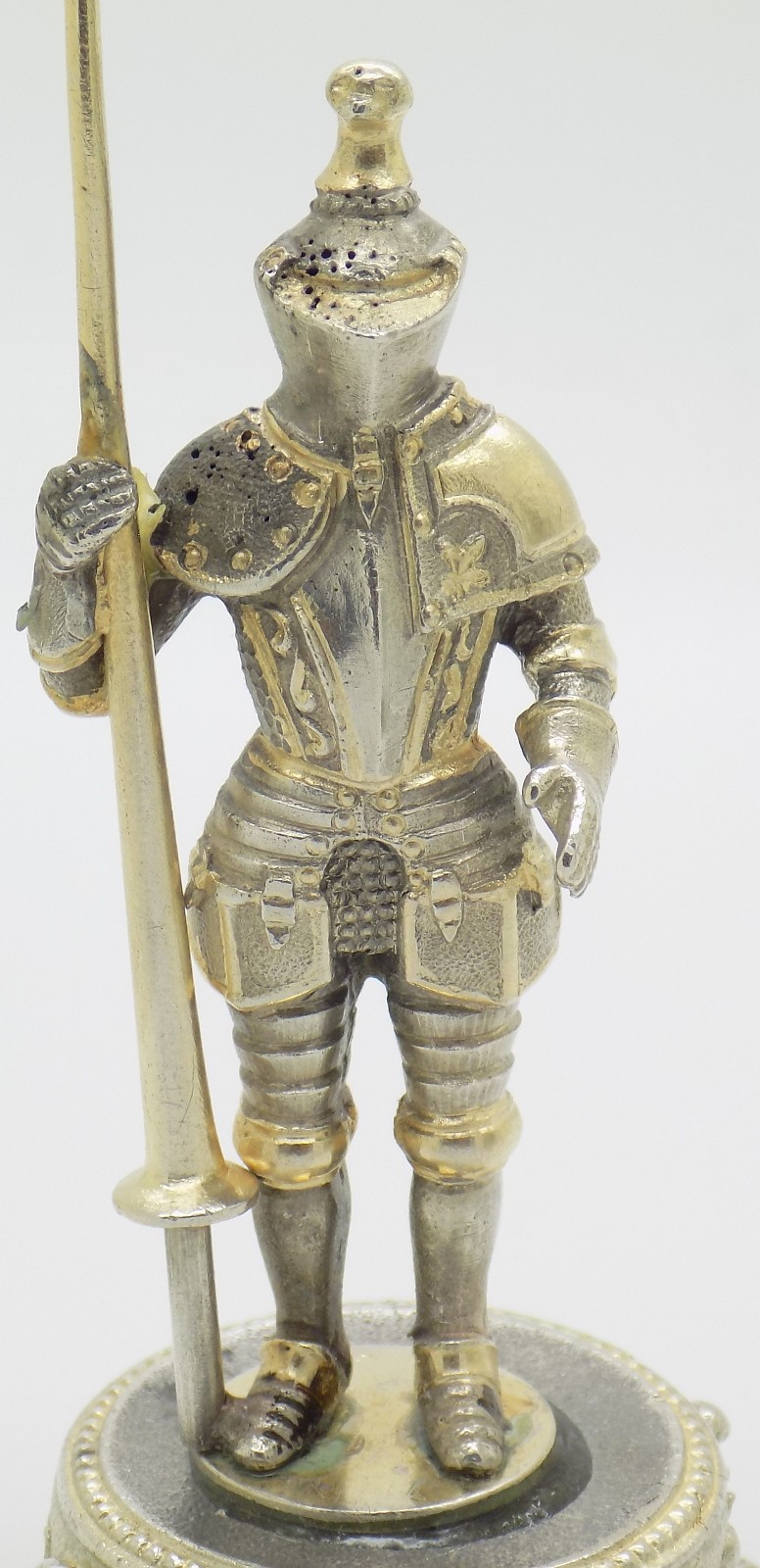 Vintage Italian Genuine Silver Medieval Knight Detailed Figurine Made in Milan