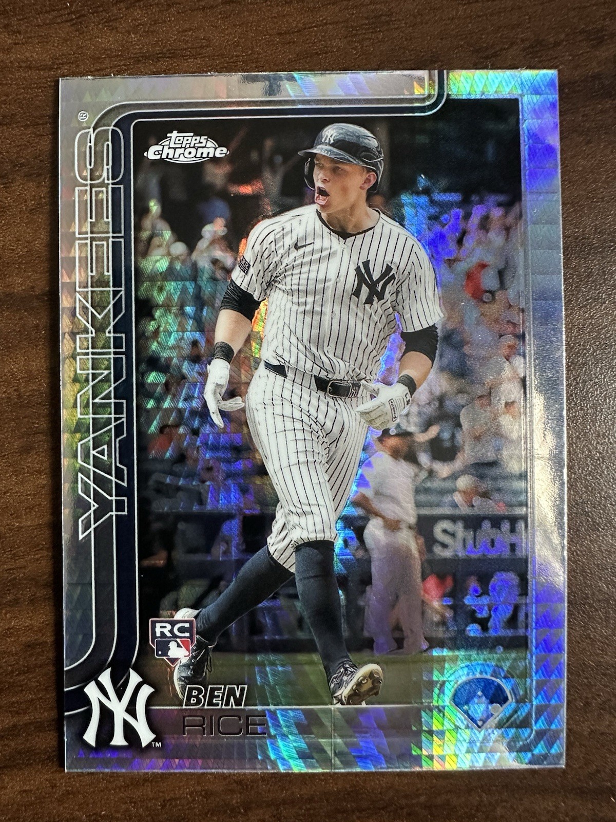 2025 Topps Chrome Ben Rice RC Prism Refractor Rookie #139 Yankees