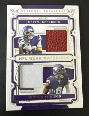 2025 National Treasures - Justin Jefferson/Jordan Addison NFL Gear Combo /99