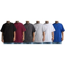6 Pack Shaka Wear Men's Max Heavyweight Short Sleeve Crew Neck T-Shirt