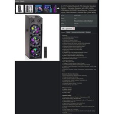 Pyle 1600W Bluetooth PA Karaoke Speaker System   Brand New 