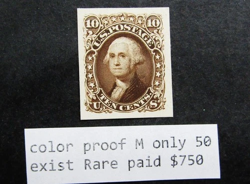 nystamps US Stamp # 68 Color Proof Mint Only 50 Exist Rare Paid $750   M13x2084