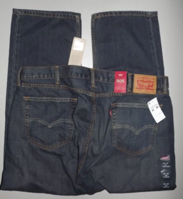 NEW WITH TAGS  $59.50 LEVIS 505 STRAIGHT LEG  DENIM JEANS  Men's 42 X 30  V077