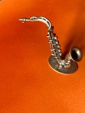 RARE VINTAGE SILVER MINIATURE SAXOPHONE: SPECIAL STUNNING - South ITALY - 1970