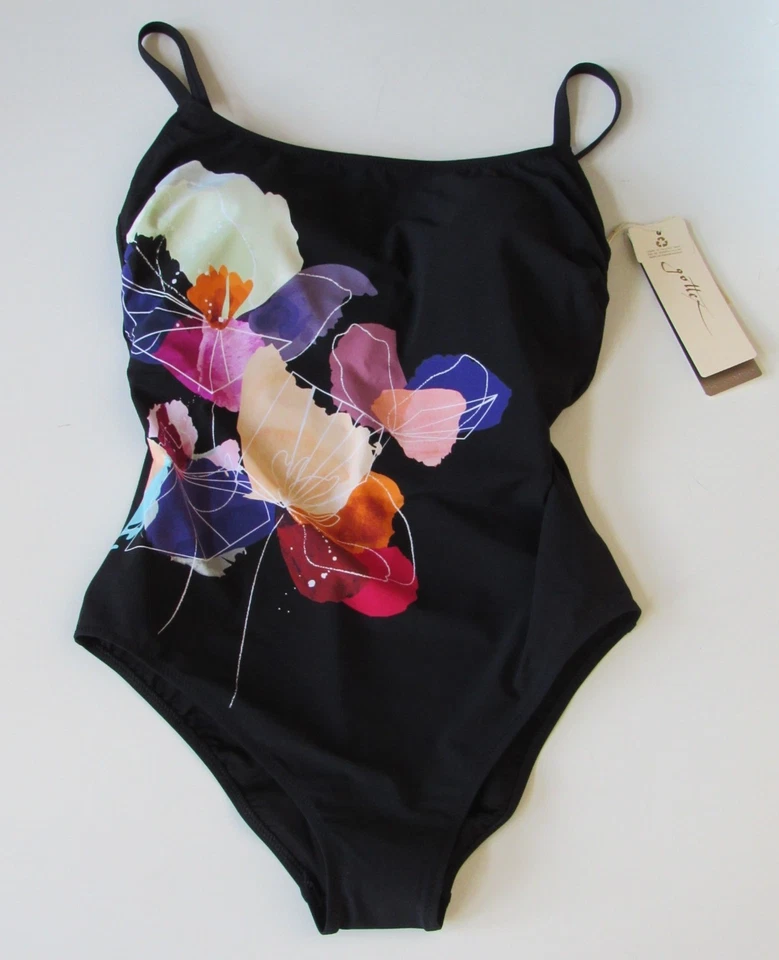 GOTTEX Black Multi Floral One Piece Swimsuit Bathing Suit Size 10 NWT $154 - Image 2 of 4