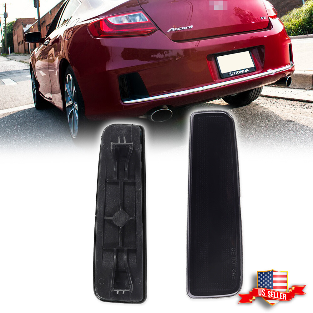 2PCS Smoke Lens Rear Bumper Bar Reflector Light Kit For 13-15 Honda Accord Coupe