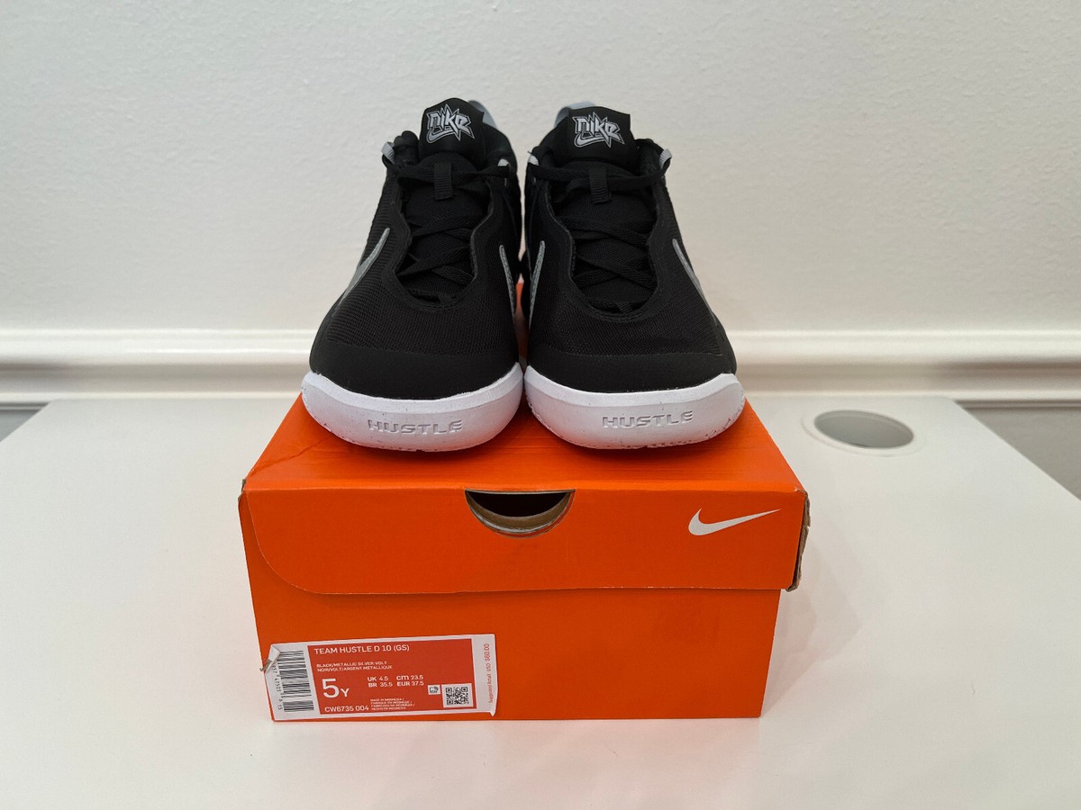 Brand New Nike Team Hustle D 10 GS Black/Metallic Silver