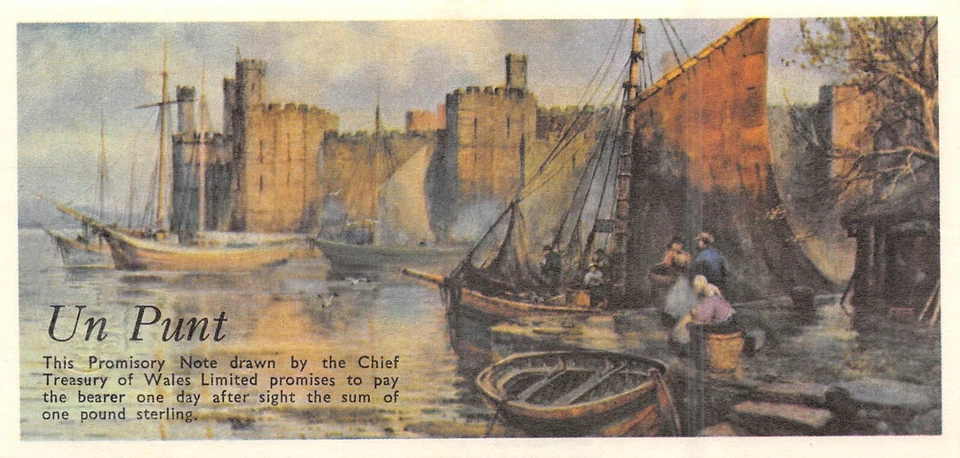 Uk / Wales 1 Pound Sterling Cancelled on 29.4.1969 Uncirculated Banknote WW4 - Image 2 of 2