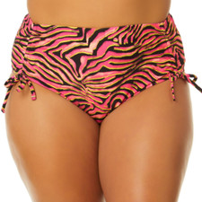 Salt  Cove Trendy Plus Size Bikini Bottoms Color: pink animal print Size 1X