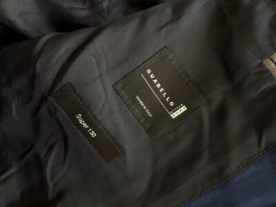 Men's Hugo Boss Guabello Super 120 Virgin Wool Blue Suit Size 36R