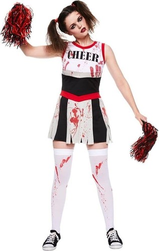 Halloween Ladies Miss Cheerleader Zombie Costume 16-18 - 第 1/2 張圖片