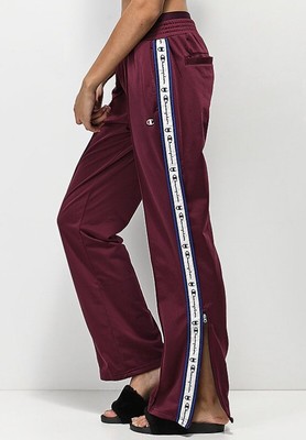 burgundy track pants