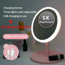 Specchio Trucco LED con 5X Mini Specchio Ingrandimento 3 Impostazioni Luce Touch Screen