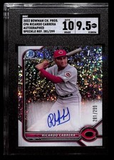 2022 Bowman Chrome Speckle Ricardo Cabrera Auto 281/299 SGC 9.5 Cincinnati Reds