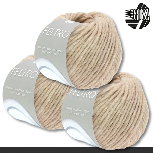 Lana Grossa 3 x 50 g Feltro Filzwolle Schurwolle Filzschuhe 20 Farben - Bild 30 von 41