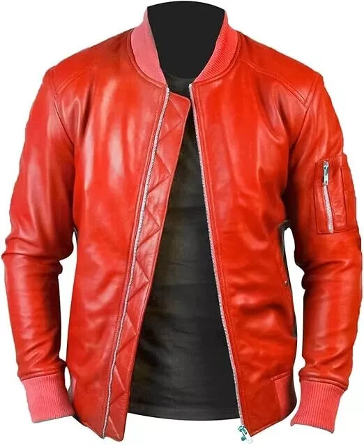 Men's Real Leather Vintage Bomber Style Biker Fashion Jacket | eBay