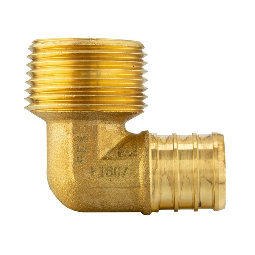 EFIELD 5 PCS 3/4"PEX x 1/2" Male NPT Elbow Adapter Brass Crimp Fitting LeadFree - Picture 3 of 4