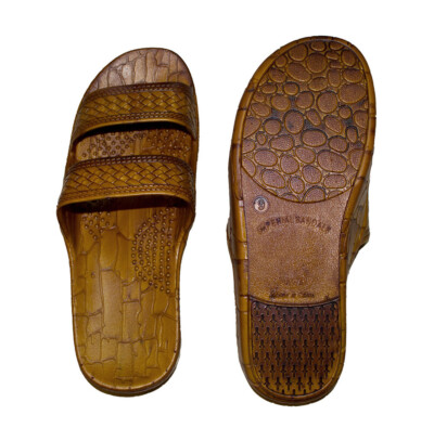 brown rubber jesus sandals