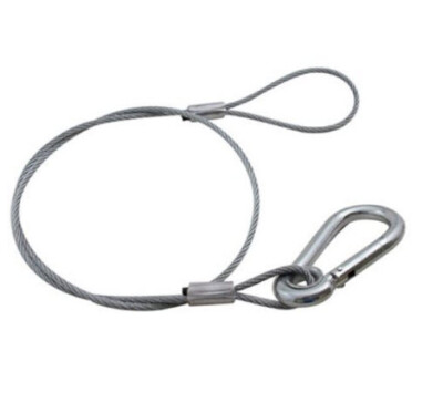 FEHR 1/8''x30'' Safety Cable 5/16'' Hook, OHS, Stainless Steel (NEW)