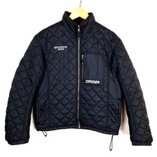 Giacca trapuntata uomo SPYDER taglia XS isolata nera full zip stand colletto