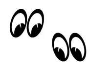 x2 MOON EYES Pair Logo Stickers DECALS for Racing Car Window Rat Fink Eyeballs