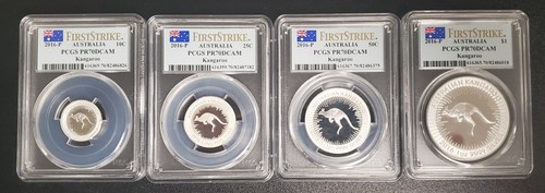 2016 PCGS First Strike Australian Kangaroo Silver Coin Set -PR70