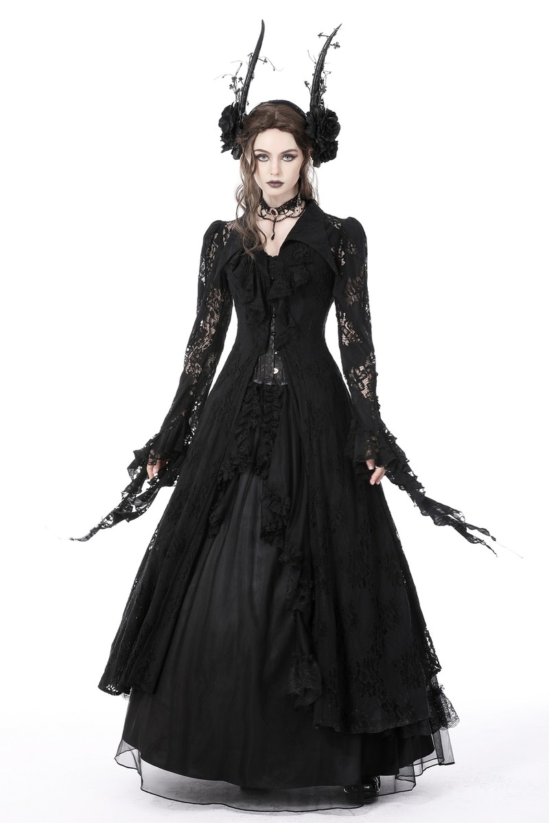 DARK IN LOVE Women Black Gothic Romantic Hollow Out Sexy