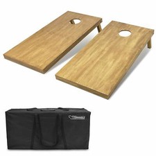 GoSports 4'x2' Professional Light Brown Stain Wooden Cornhole Set - Boards Only