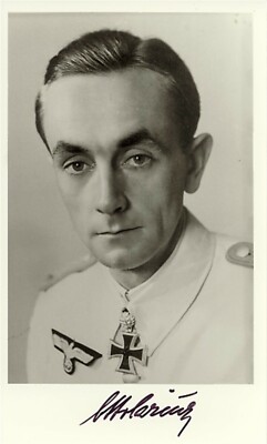 Otto Carius signed photo. Panzer Oakleaves winner.150+ tanks destroyed !!