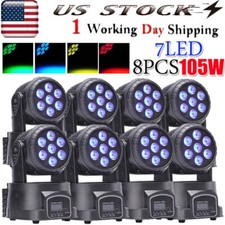 105W RGBW Moving Head Stage Lighting 7LED Wash DMX Beam Bar Disco Party DJ Light