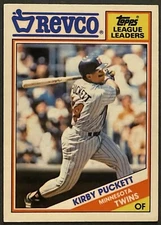 Kirby Puckett 1988 Topps Revco #21 League Leaders Minnesota Twins HOF 
