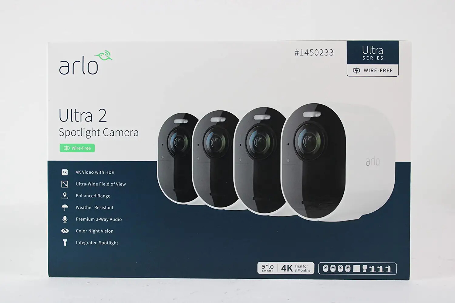 Arlo Ultra 2 スポットライトワイヤレスセキュリティカメラ 2台セット