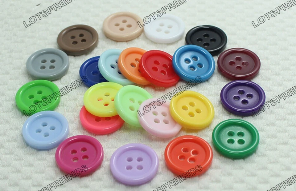 100pcs/lots 4-Holes Resin sewing Buttons shirt Diy 9 10 11 12 15 18 20 23 25mm - Image 3 of 4