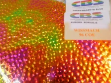 Dichroic Glass:CBS 96 COE Grn/Mag/Blu Aurora Bor. on Hammered Thin Black - 3"Sq