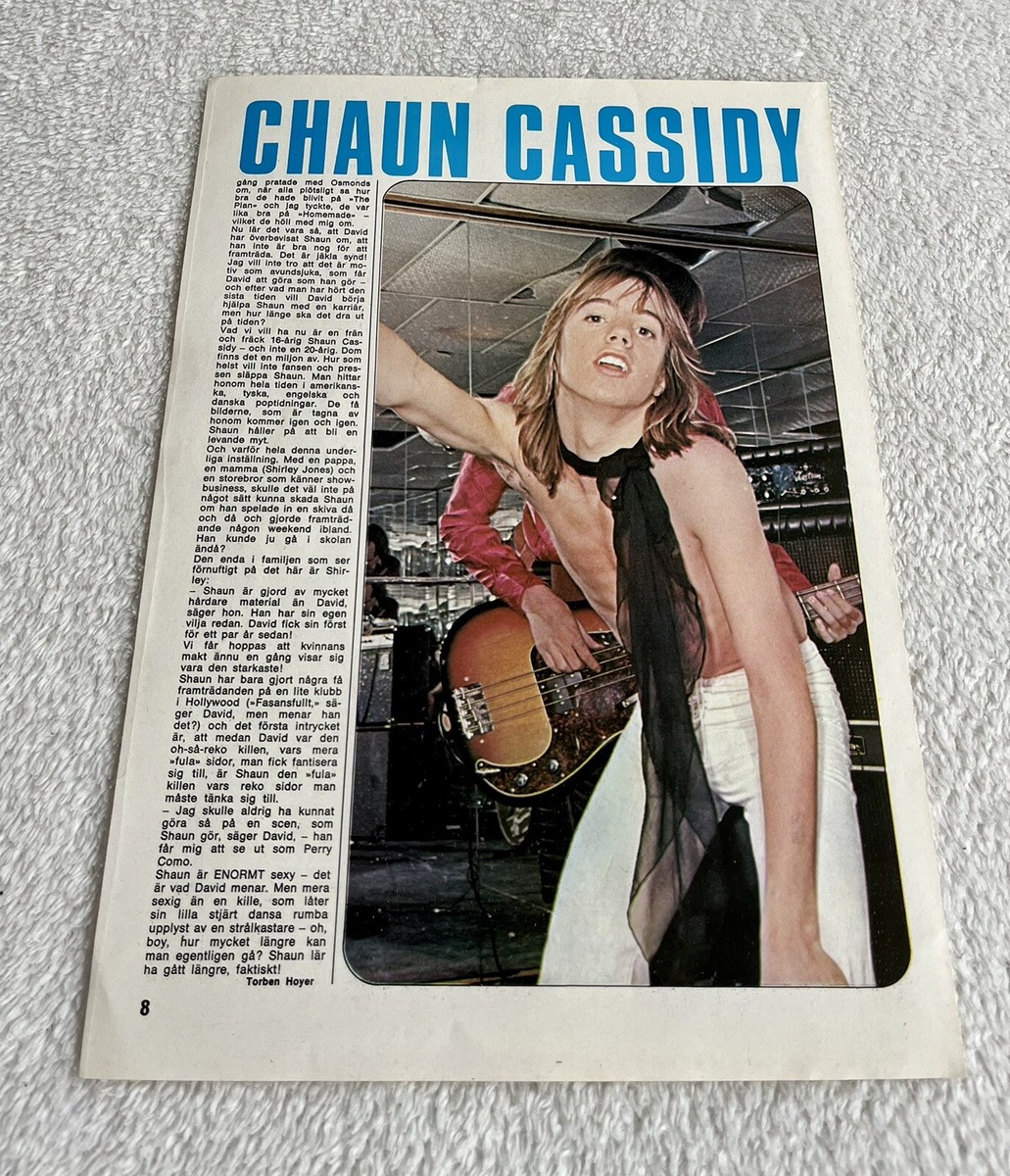 SHAUN CASSIDY 1974 Poster Clipping Swedish Music Magazine GO 1970s