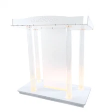 LED Light Pulpit Clear Acrylic Podium Hotel Conference Debate Lectern 40" wide