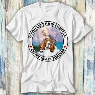 T-Shirt Beagle You Left Paw Prints On My Heart Forever Meme Top Tee Unisex 1269