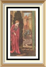 50+ Jahre alte pr&auml;raffaelitische Vintage Kunst von Edward Burne-Jones Druck Dana&euml; Mythologie