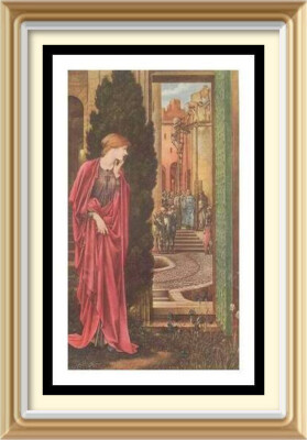 50+ Jahre alte präraffaelitische Vintage Kunst von Edward Burne-Jones Druck Danaë Mythologie