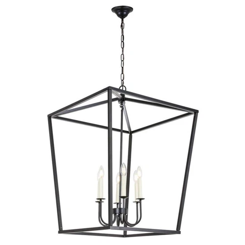 Living District Maddox 6-Light Metal Chandelier in Black Finish - Picture 5 of 10