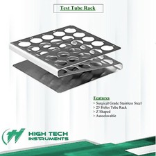 Test Tube Holder Rack Stainless Steel 25 Holes for 16-17mm Tubes 3 Layer Stand