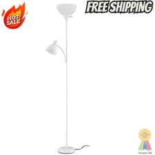 Mainstays 72" White Combo Floor Lamp with Reading Lamp, Modern Design