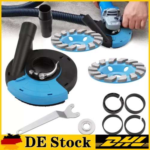 2x Diamantschleiftopf 125 Premium Estrich Beton + Absaughaube f. Winkelschleifer